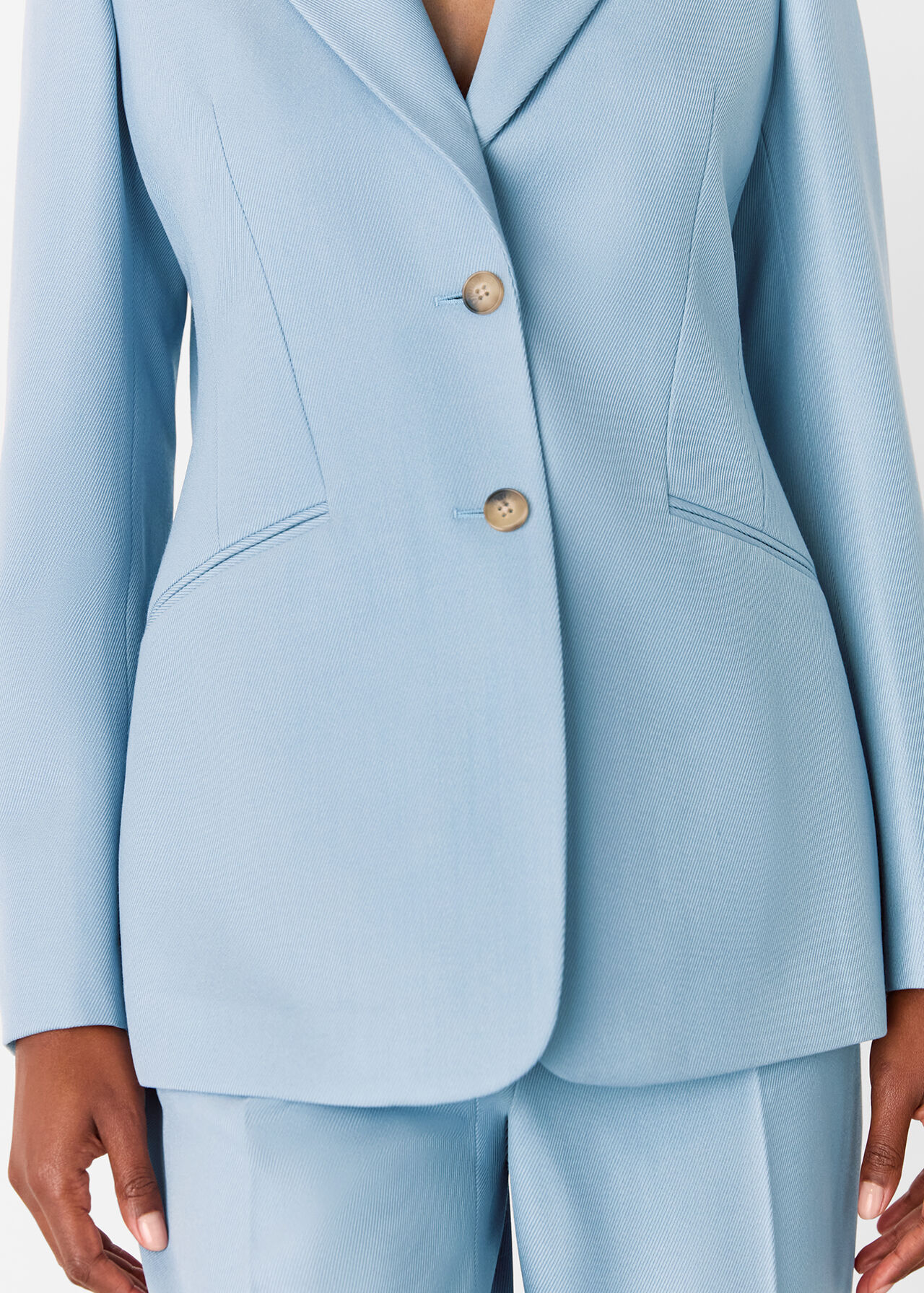 Blue Wool Blend Tailored Coord